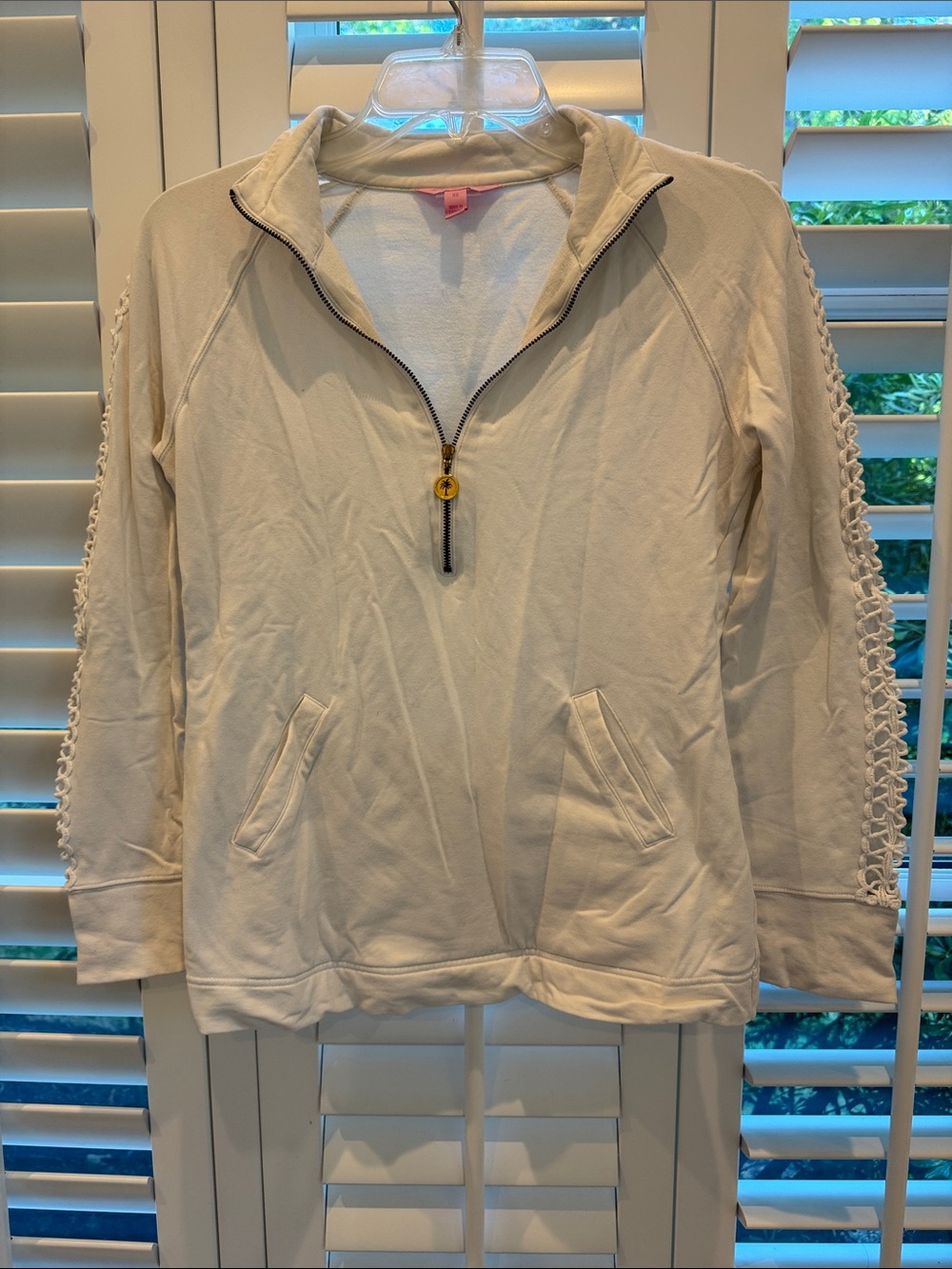 Lilly Pulitzer Skipper Popover with Crochet Lace Sleeve Detail